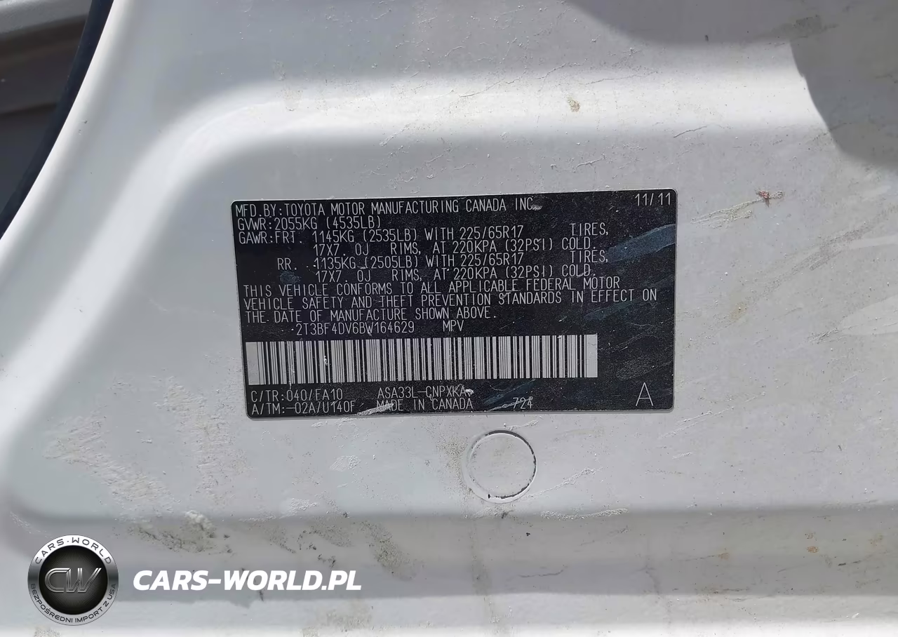 2011 Toyota Rav4 VIN:2T3BF4DV6BW164629 - 9