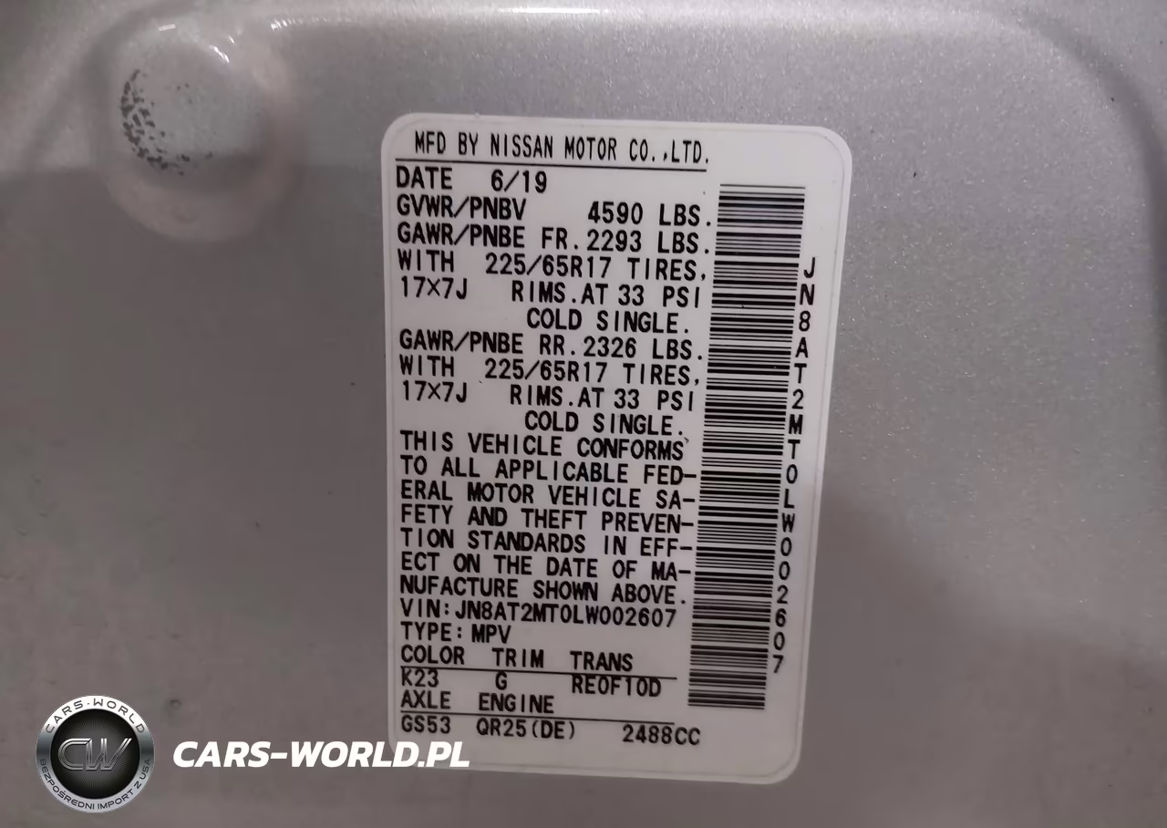 2020 Nissan Rogue Sv Fwd VIN:JN8AT2MT0LW002607 - 9