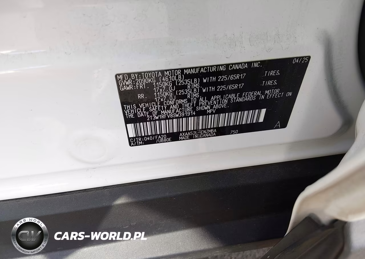 2025 Toyota Rav4 Xle VIN:2T3W1RFV8SW391914 - 9