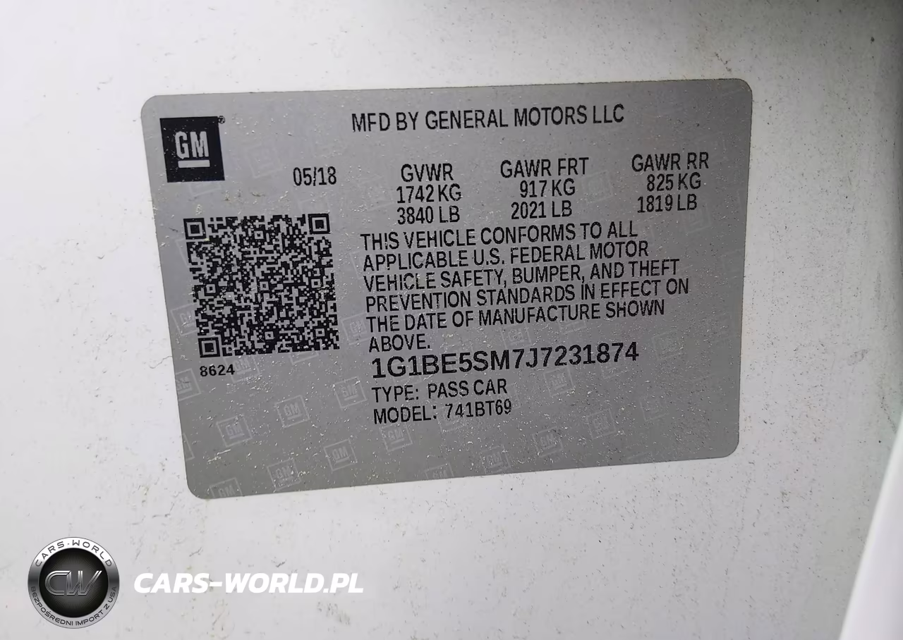 2018 Chevrolet Cruze Lt Auto VIN:1G1BE5SM7J7231874 - 9