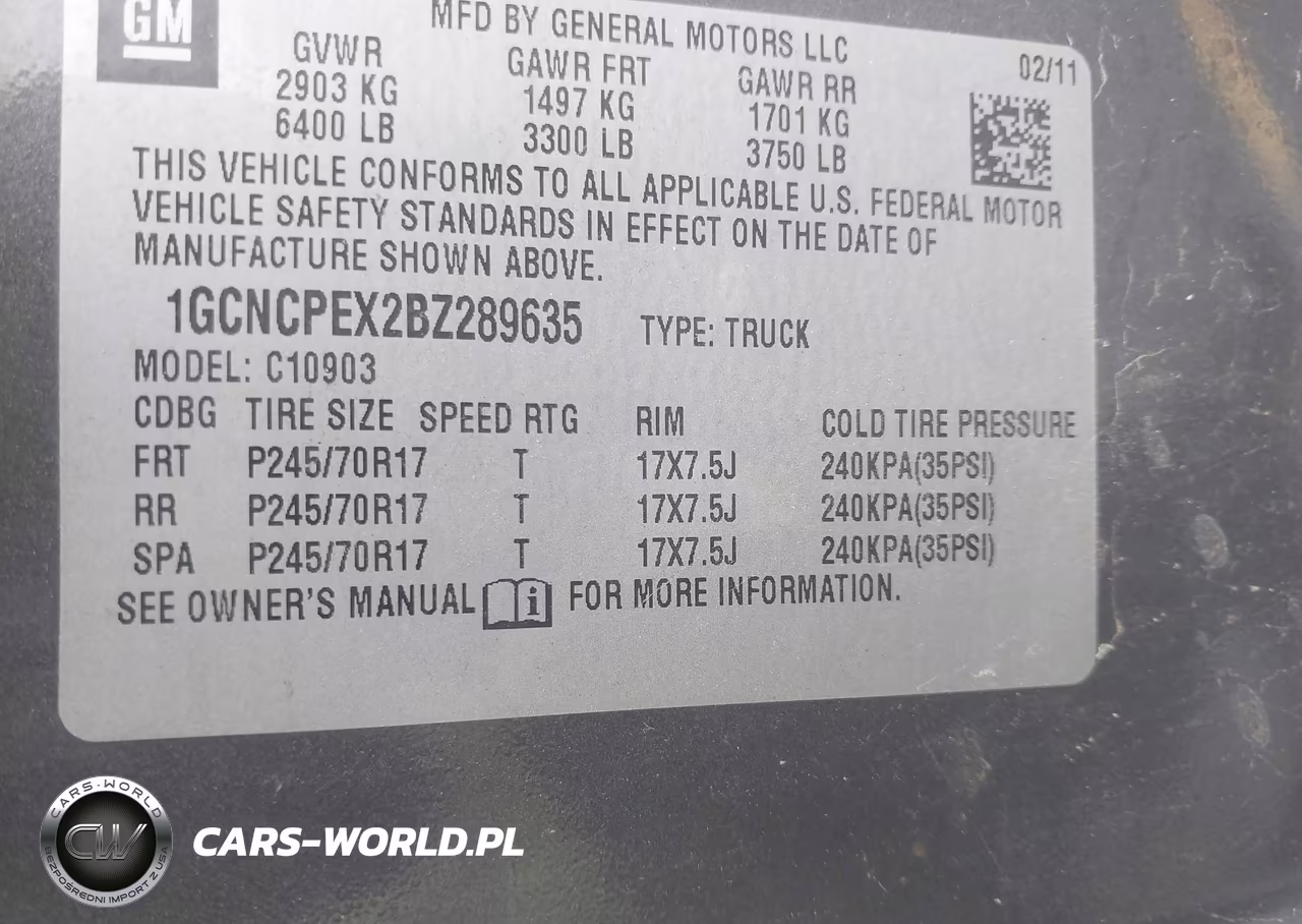 2011 Chevrolet Silverado 1500 Work Truck VIN:1GCNCPEX2BZ289635 - 9