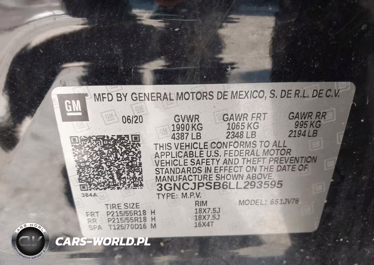 2020 Chevrolet Trax Awd Lt VIN:3GNCJPSB6LL293595 - 9