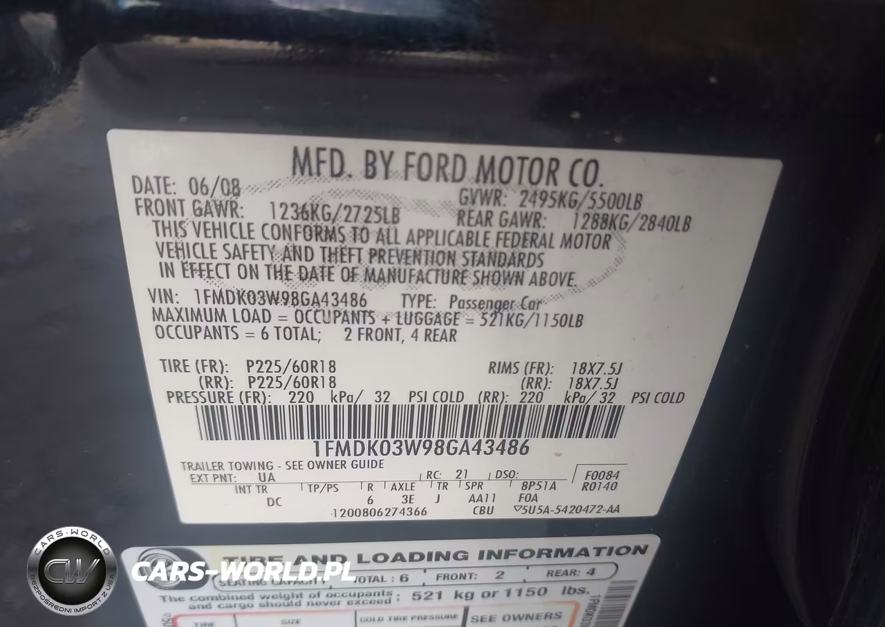 2008 Ford Taurus X Limited VIN:1FMDK03W98GA43486 - 9