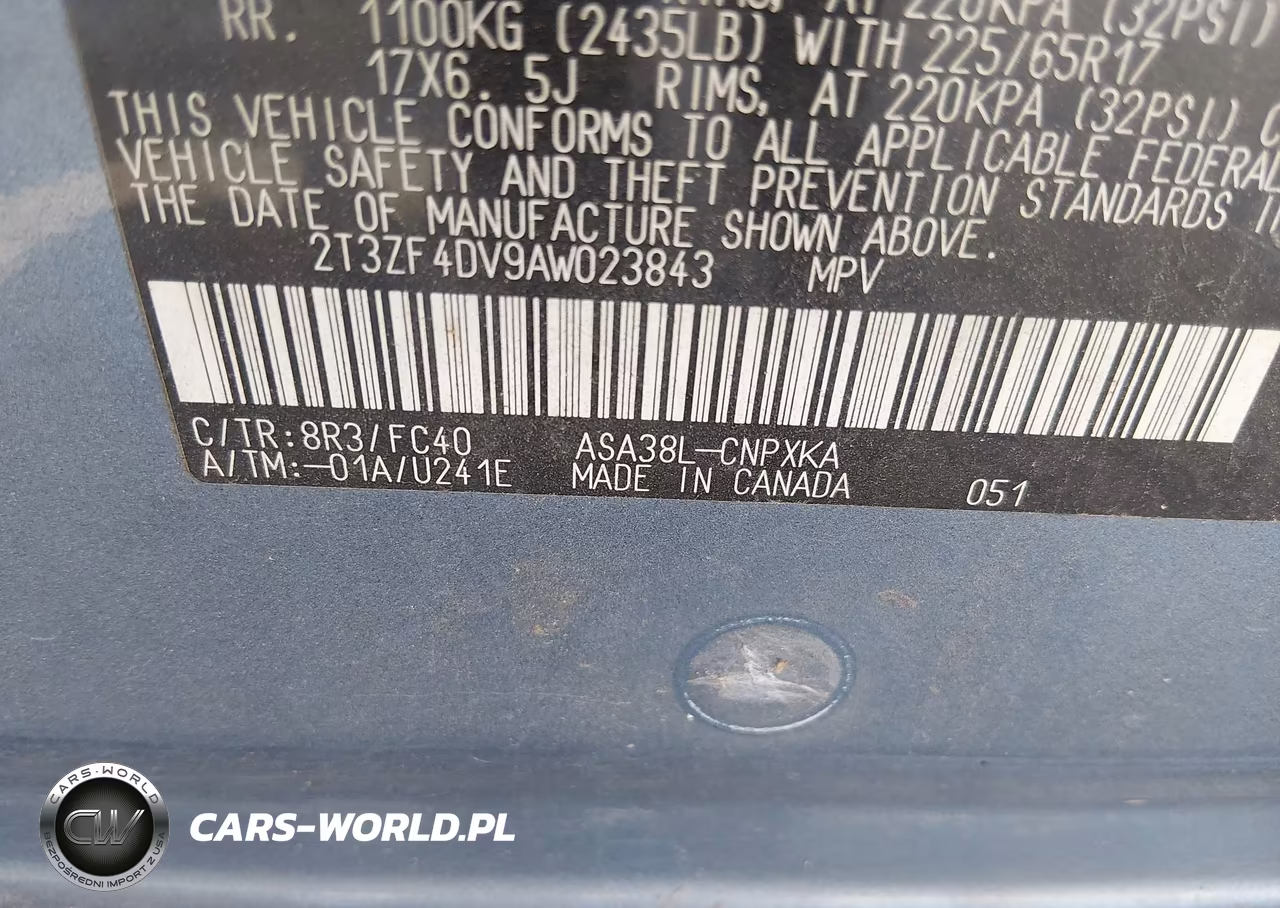 2010 Toyota Rav4 VIN:2T3ZF4DV9AW023843 - 9