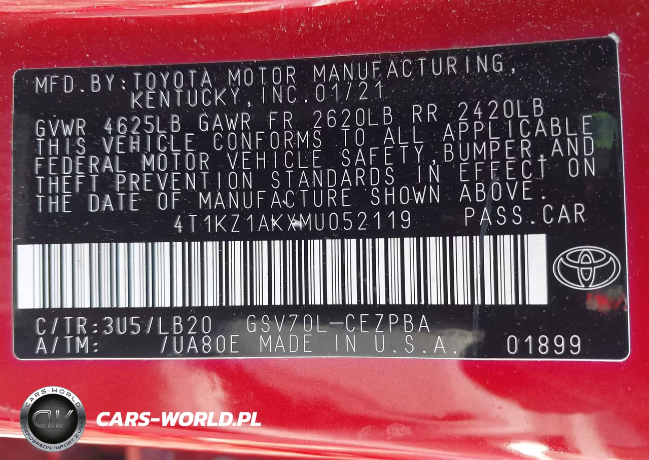2021 Toyota Camry Xse V6 VIN:4T1KZ1AKXMU052119 - 9