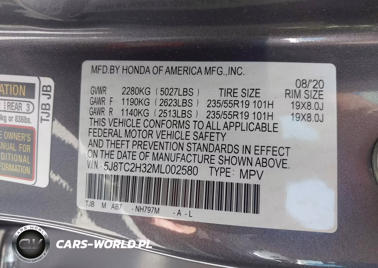 2021 Acura Rdx Standard VIN:5J8TC2H32ML002580 - 9