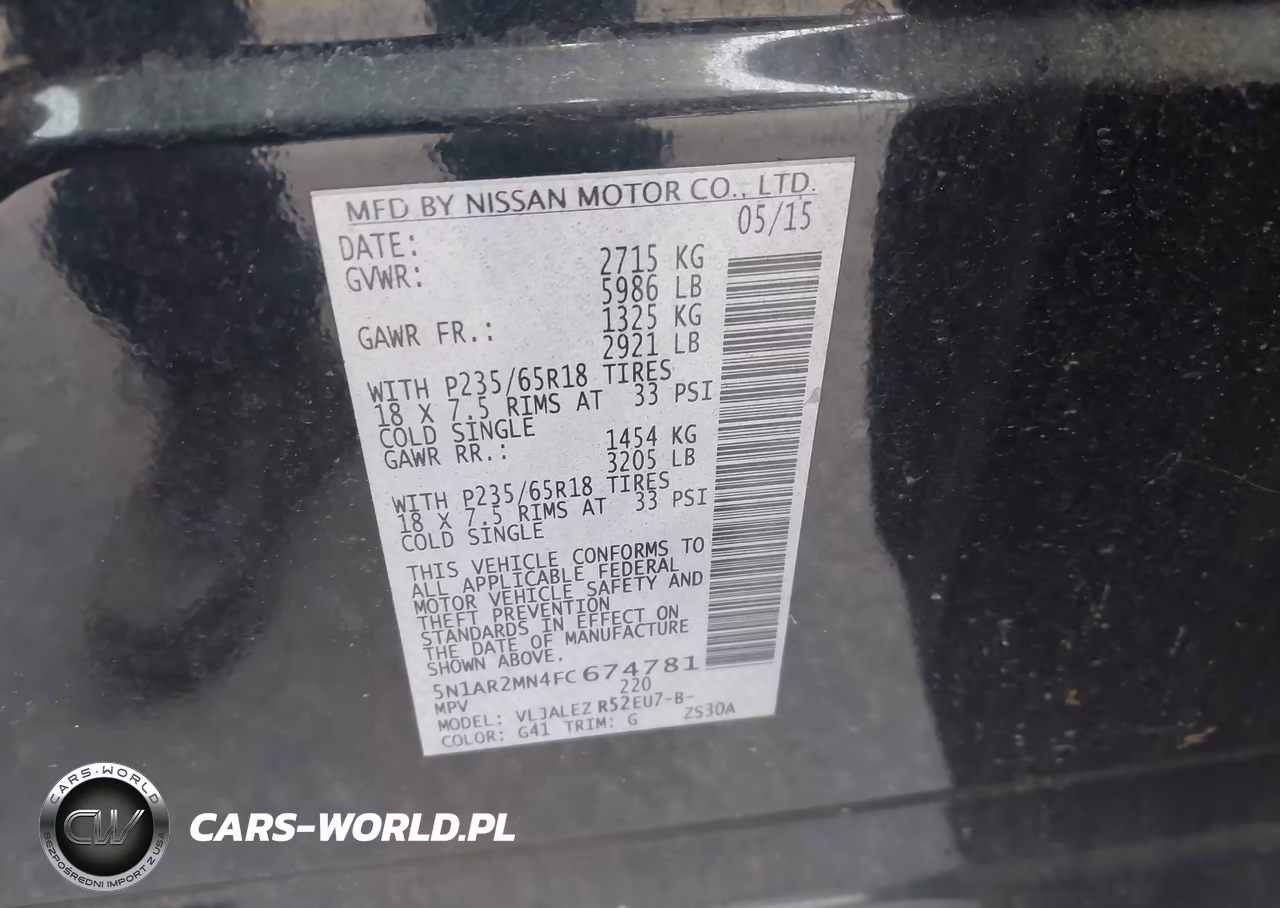 2015 Nissan Pathfinder Sv VIN:5N1AR2MN4FC674781 - 9