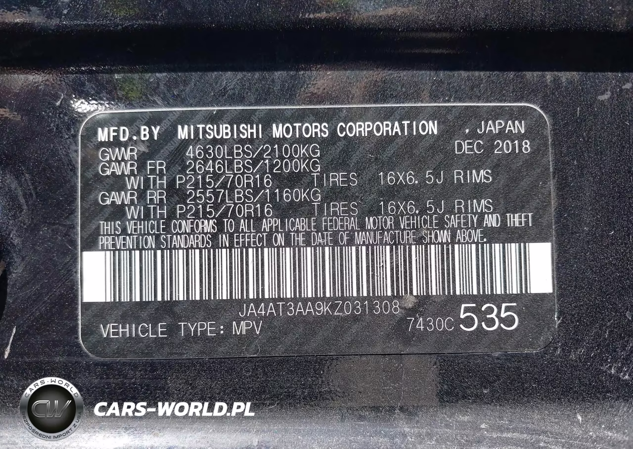 2019 Mitsubishi Eclipse Cross Es VIN:JA4AT3AA9KZ031308 - 9