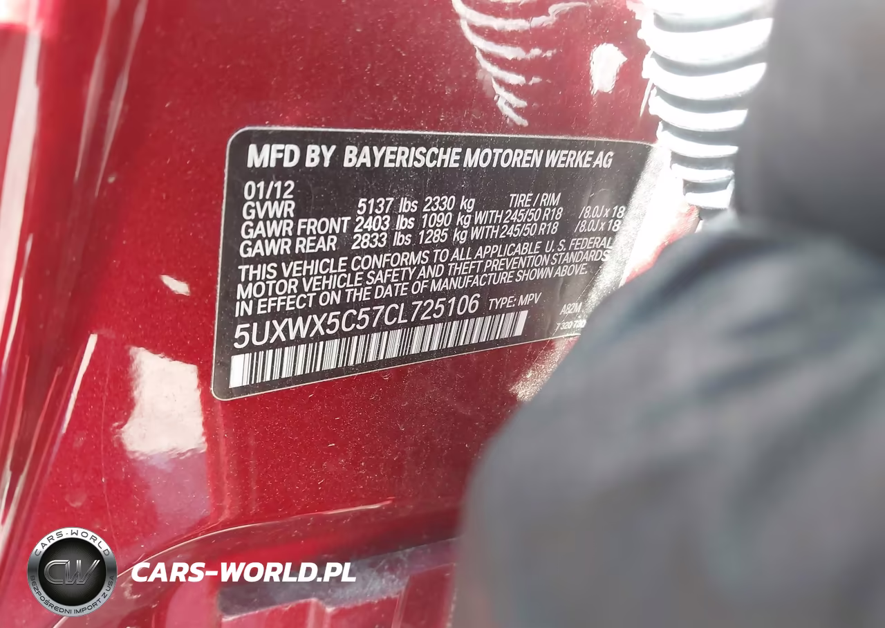 2012 BMW X3 xDrive28I VIN:5UXWX5C57CL725106 - 9