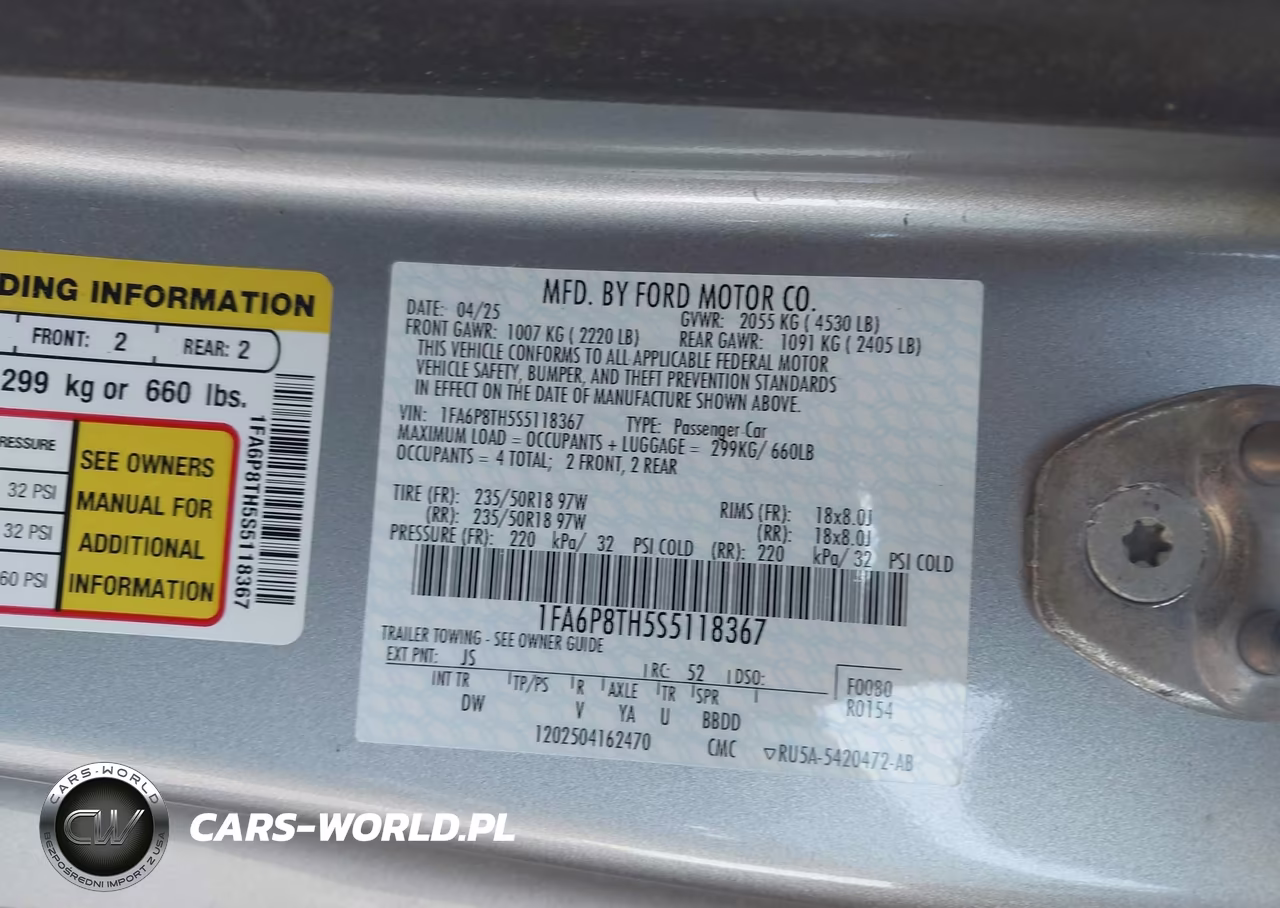 2025 Ford Mustang Ecoboost Fastback VIN:1FA6P8TH5S5118367 - 9