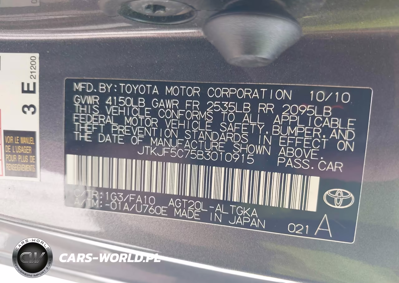 2011 Scion Tc VIN:JTKJF5C75B3010915 - 9