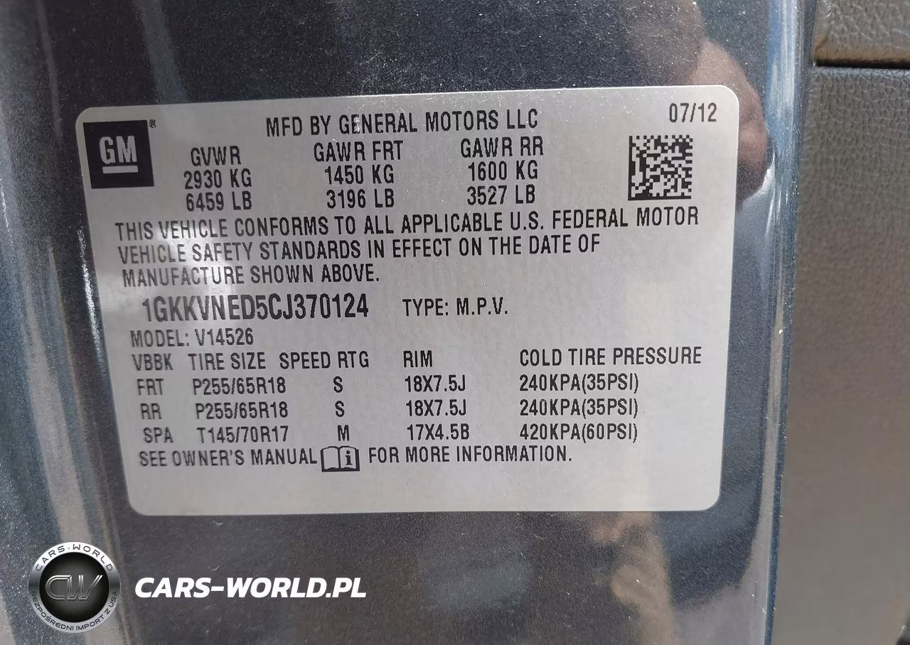 2012 GMC Acadia Sl VIN:1GKKVNED5CJ370124 - 9