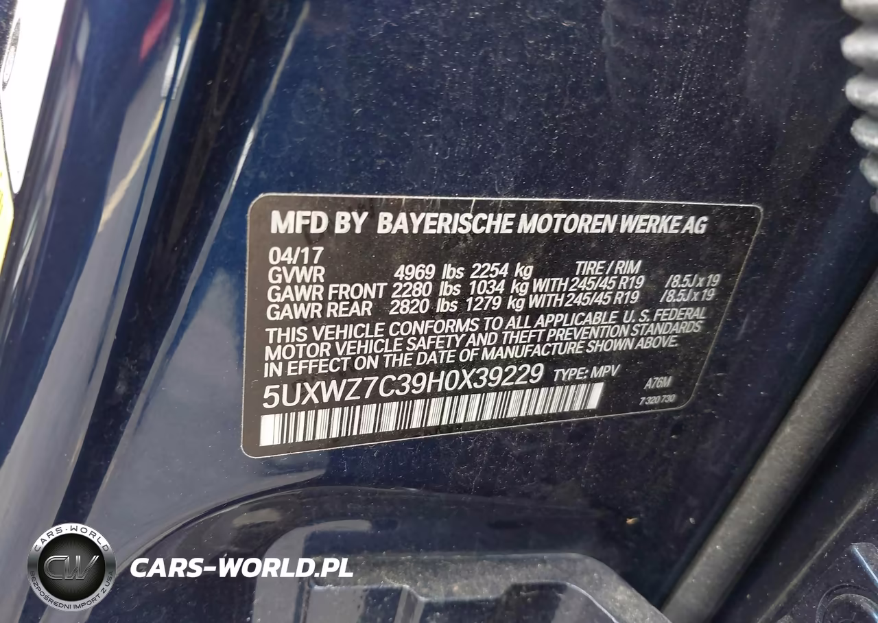 2017 BMW X3 Sdrive28I VIN:5UXWZ7C39H0X39229 - 9