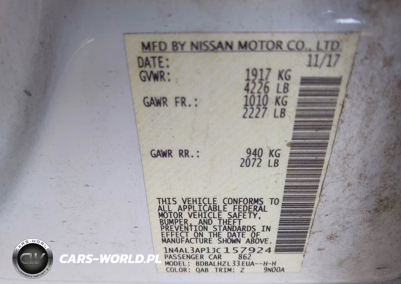 2018 Nissan Altima 2.5 Sr VIN:1N4AL3AP1JC157924 - 9