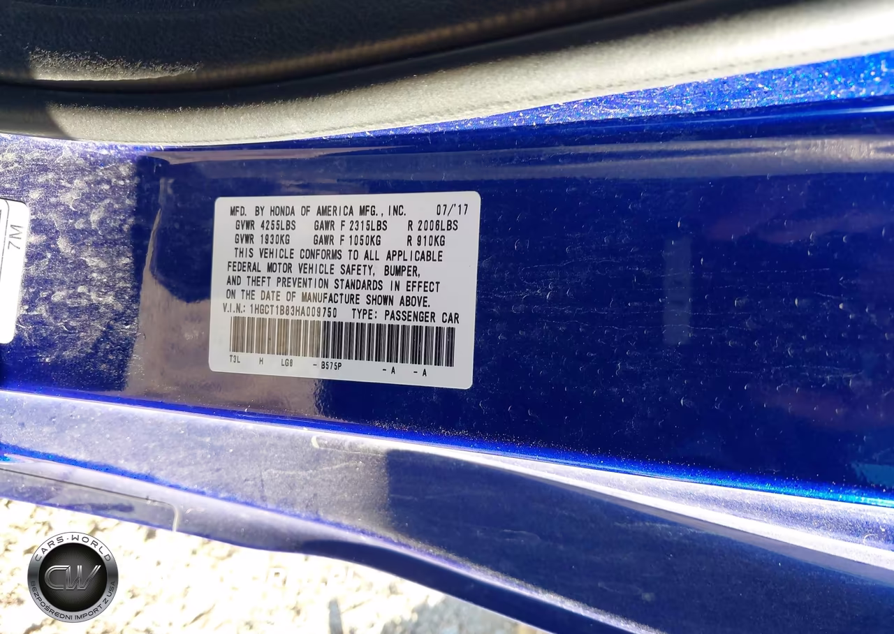 2017 Honda Accord Ex-L VIN:1HGCT1B83HA009750 - 9