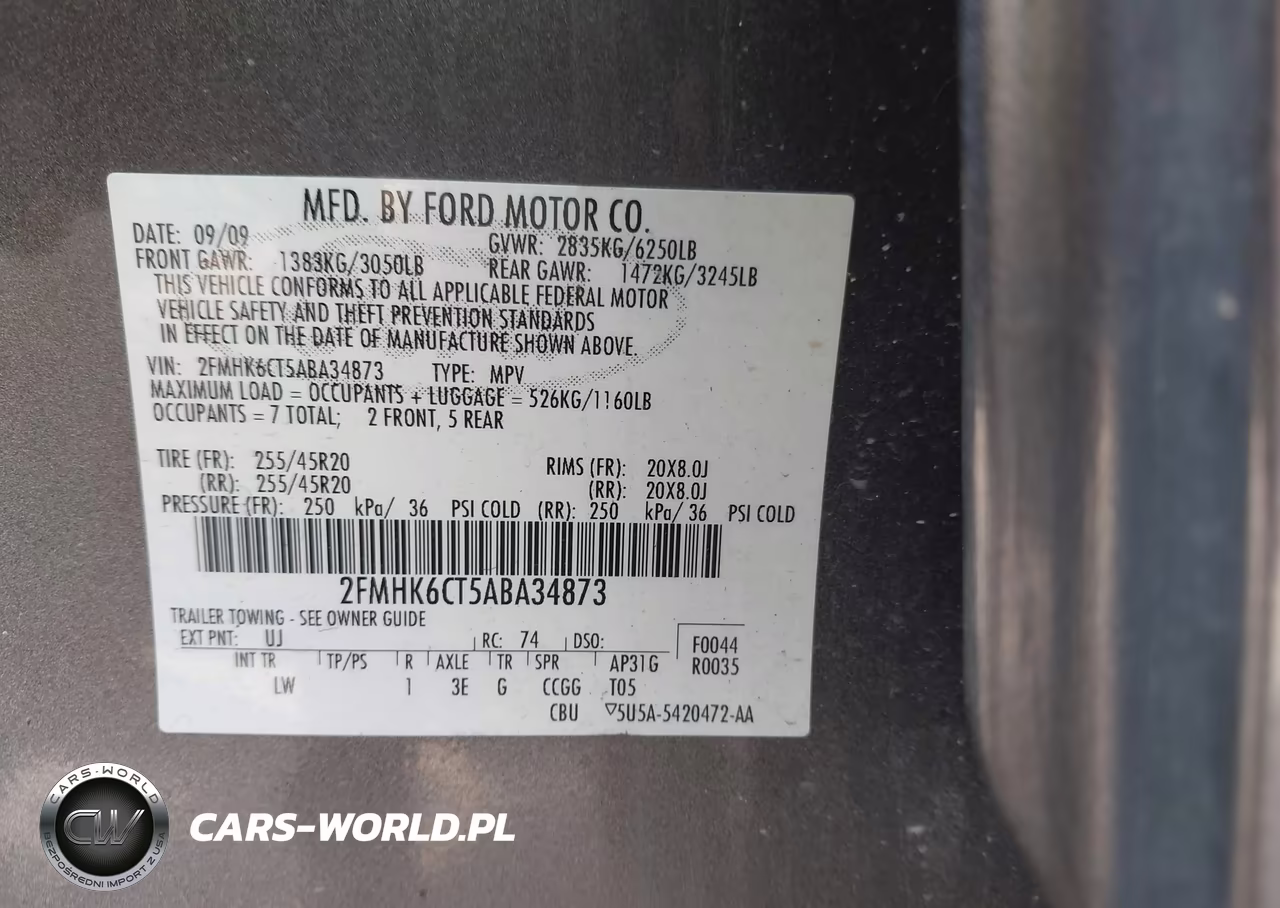 2010 Ford Flex Sel VIN:2FMHK6CT5ABA34873 - 9
