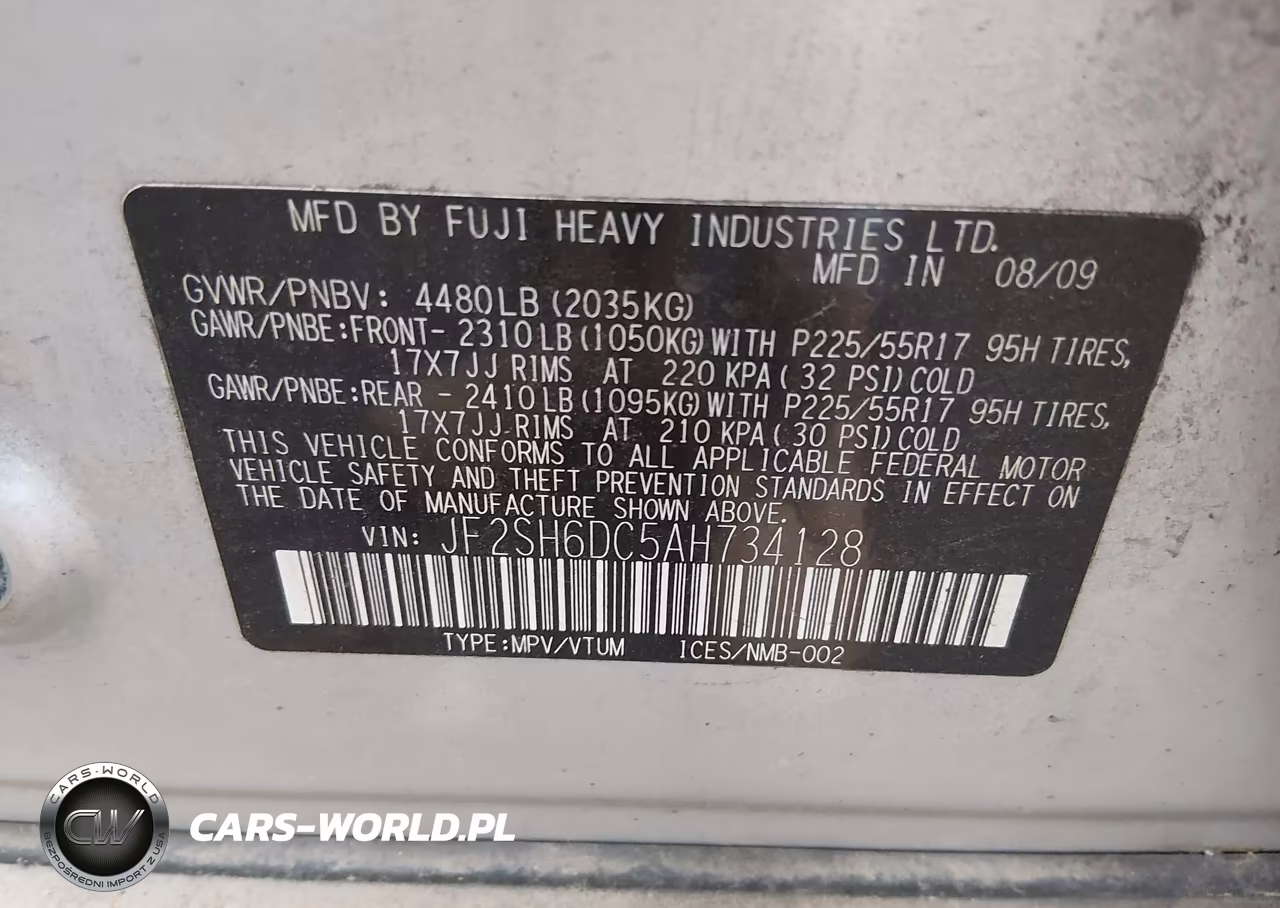 2010 Subaru Forester 2.5X Limited VIN:JF2SH6DC5AH734128 - 9