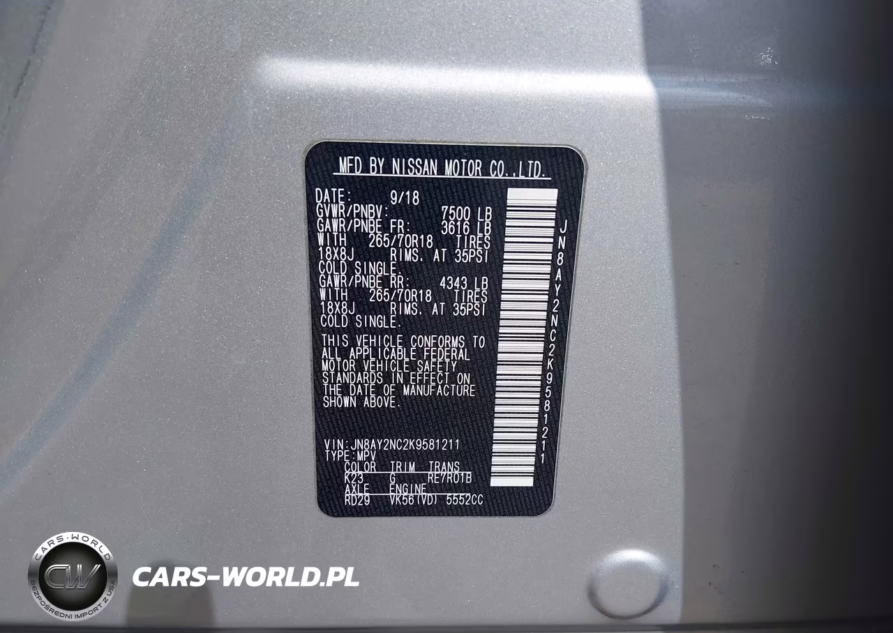 2019 Nissan Armada Sv VIN:JN8AY2NC2K9581211 - 9
