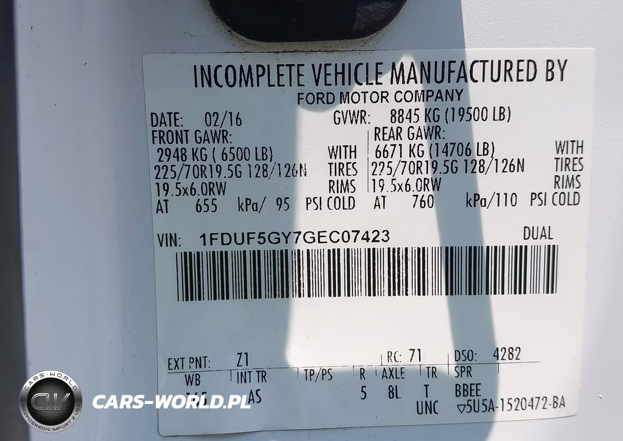 2016 Ford F-550 Chassis Xl VIN:1FDUF5GY7GEC07423 - 8