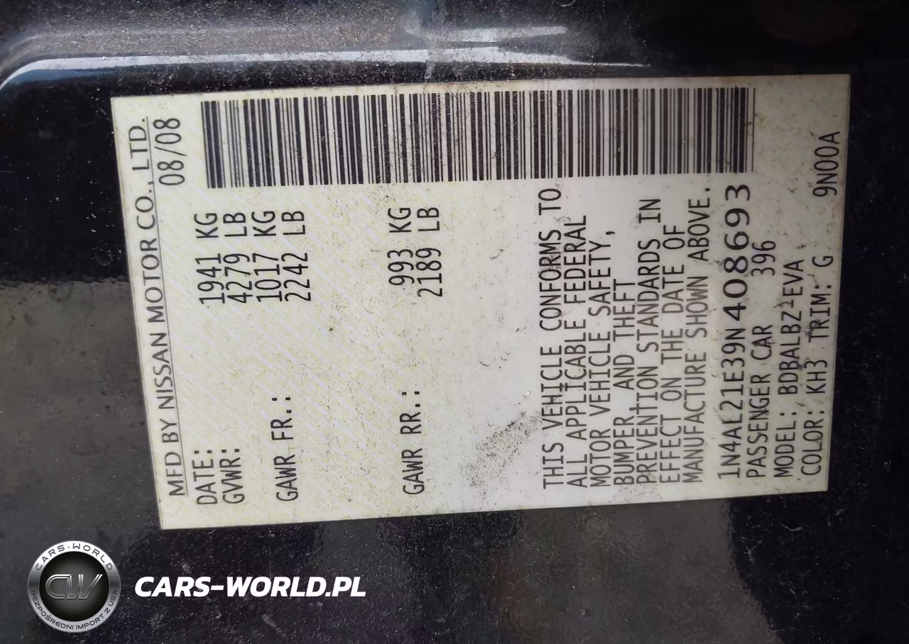 2009 Nissan Altima 2.5 S VIN:1N4AL21E39N408693 - 9