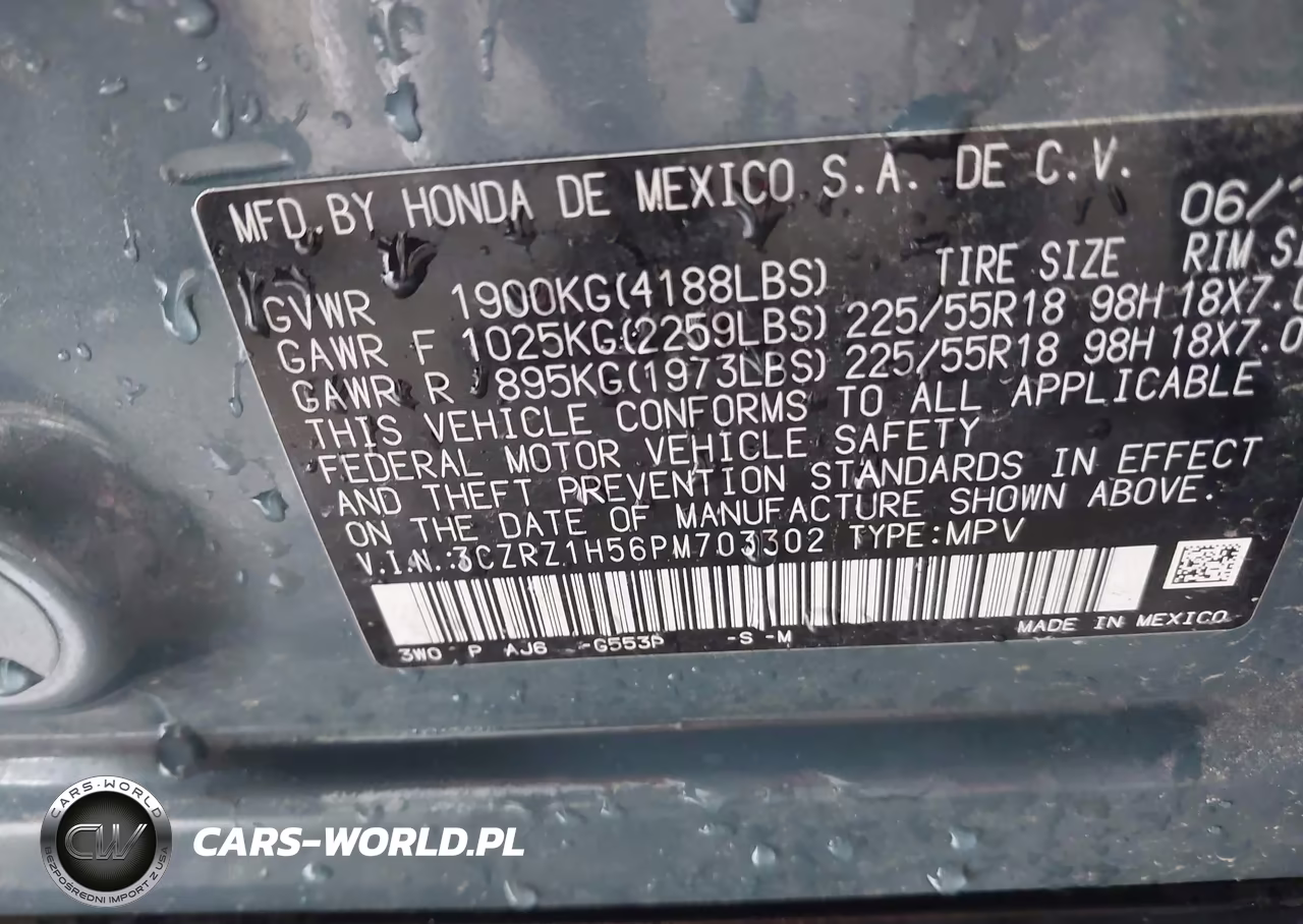 2023 Honda Hr-V 2Wd Sport VIN:3CZRZ1H56PM703302 - 9