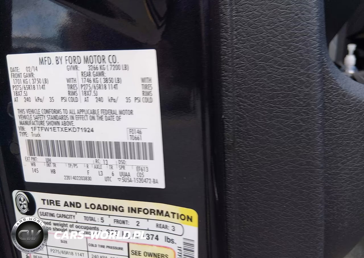 2014 Ford F-150 Lariat VIN:1FTFW1ETXEKD71924 - 9