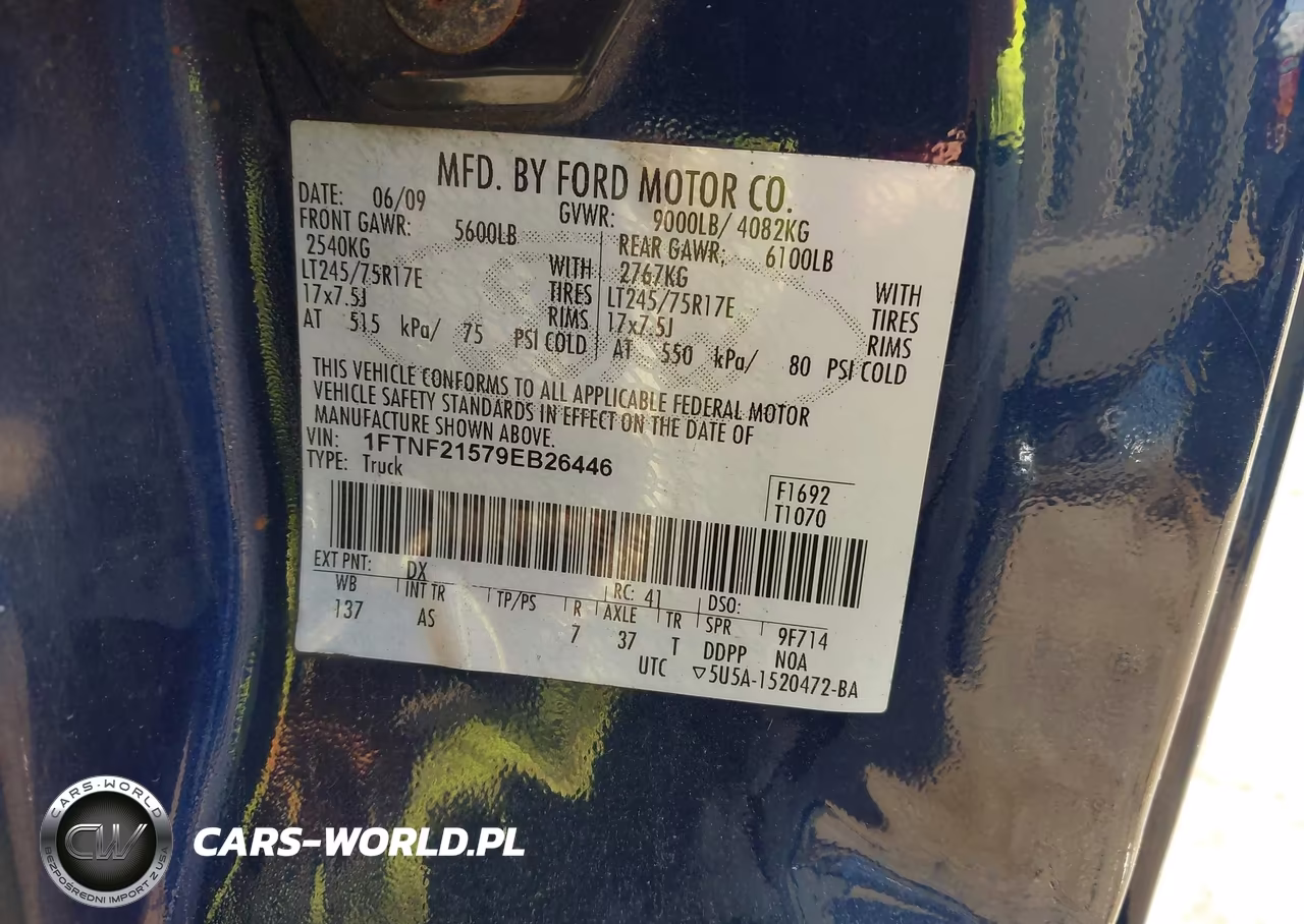 2009 Ford F-250 Xl-Xlt VIN:1FTNF21579EB26446 - 9