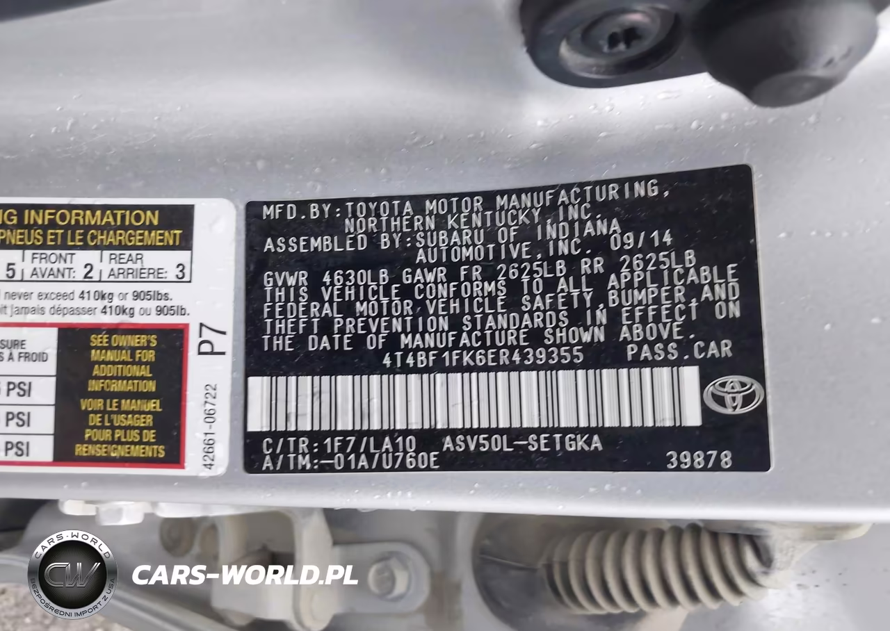 2014 Toyota Camry Xle VIN:4T4BF1FK6ER439355 - 9