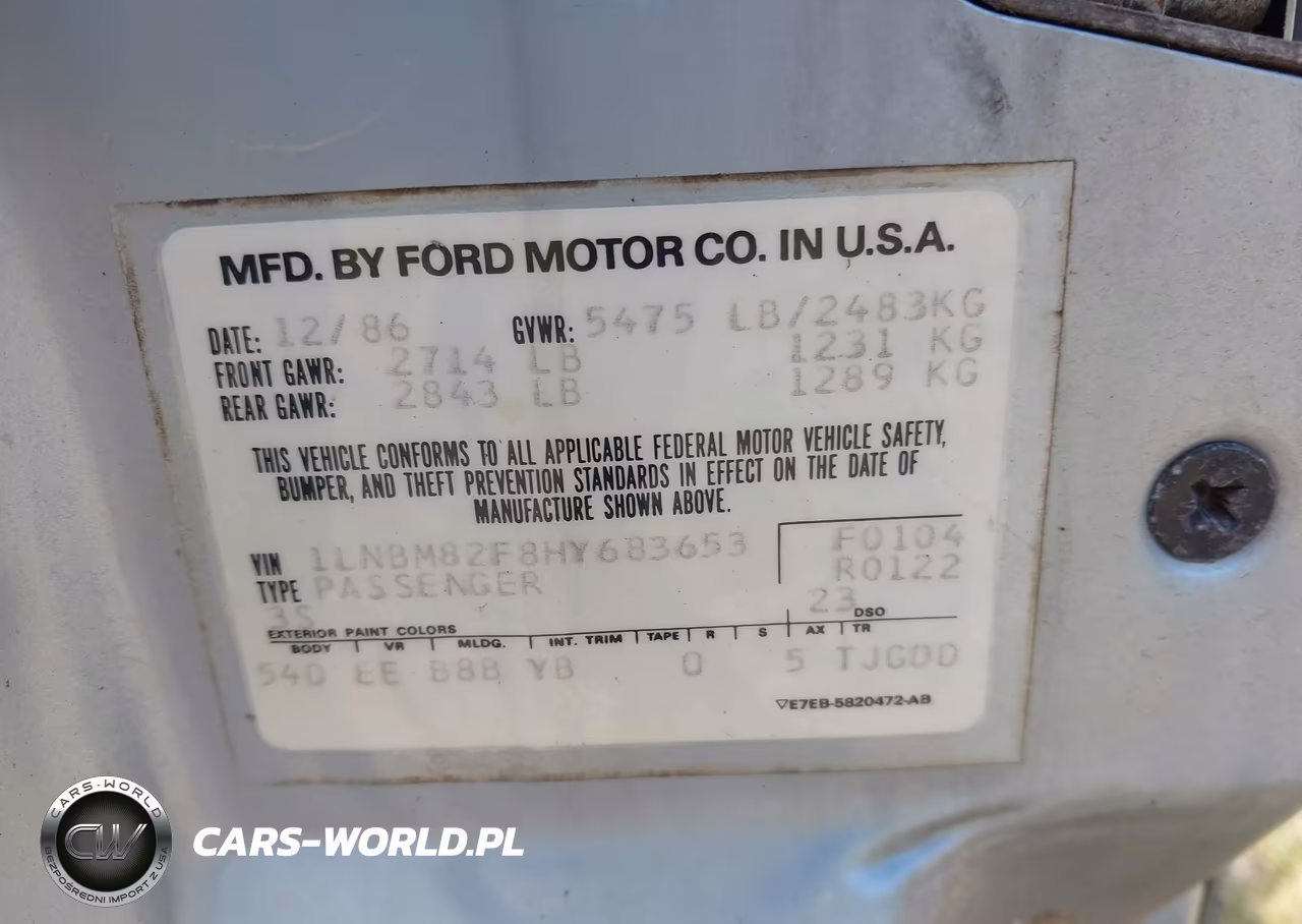 1987 Lincoln Town Car Signature VIN:1LNBM82F8HY683653 - 9