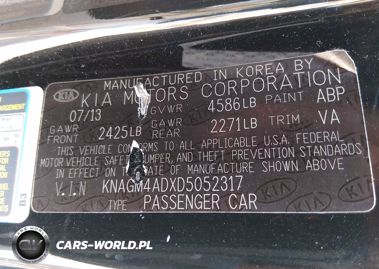 2013 Kia Optima Hybrid Lx VIN:KNAGM4ADXD5052317 - 9