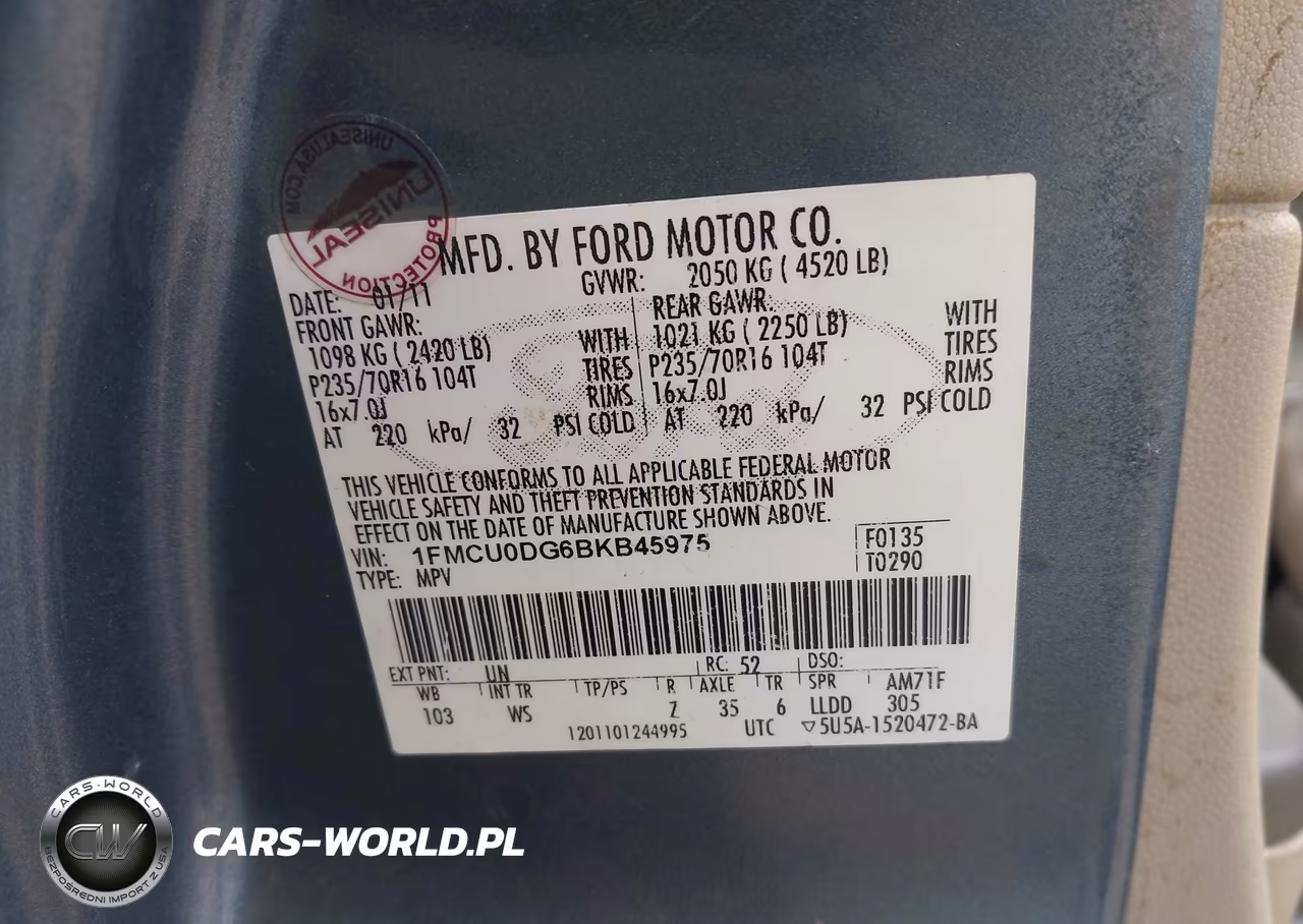 2011 Ford Escape Xlt VIN:1FMCU0DG6BKB45975 - 9