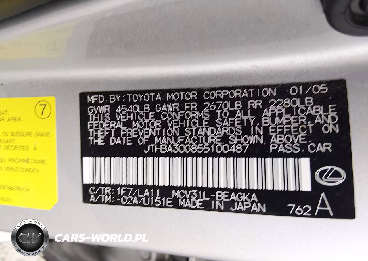2005 Lexus Es 330 VIN:JTHBA30G855100487 - 9