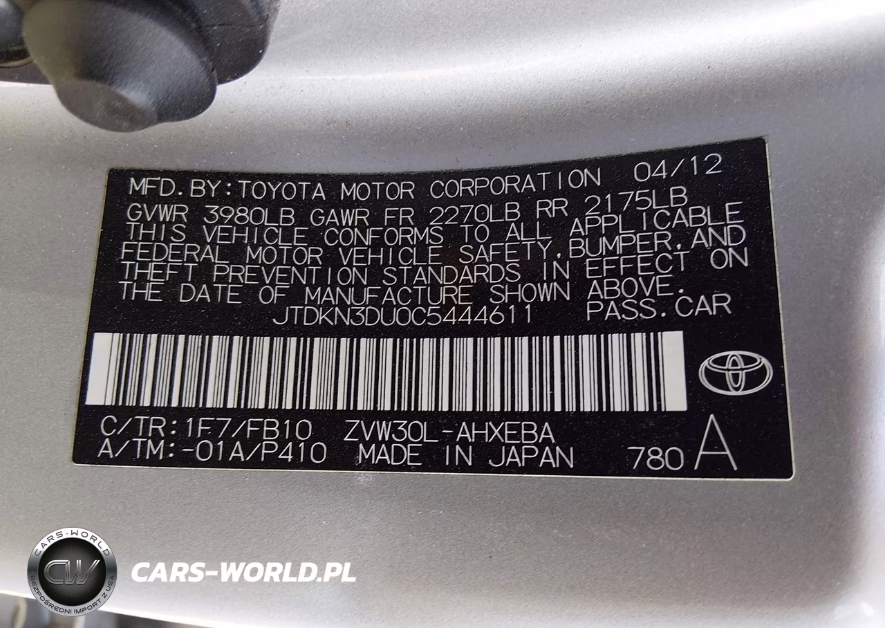 2012 Toyota Prius Three VIN:JTDKN3DU0C5444611 - 9
