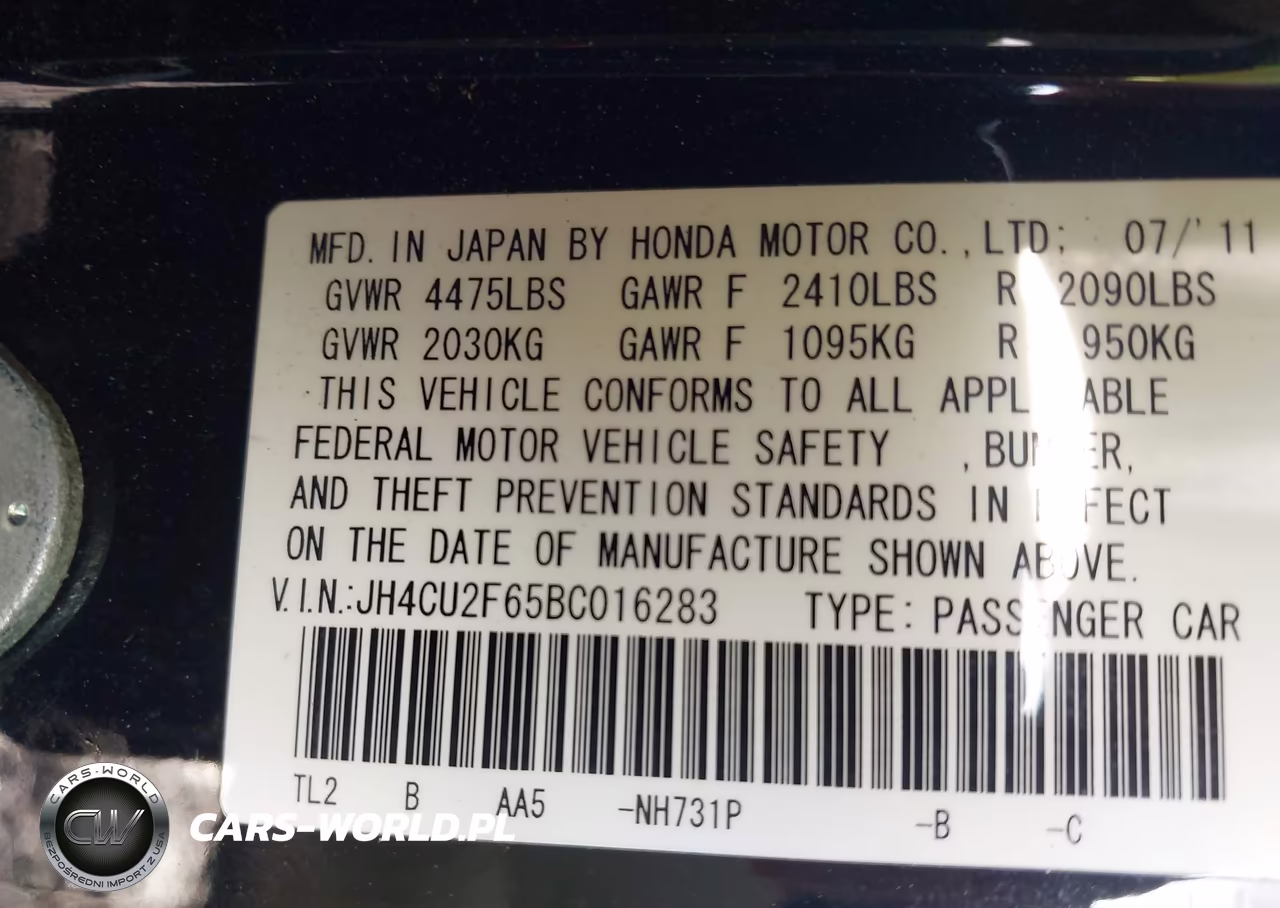 2011 Acura Tsx 2.4 VIN:JH4CU2F65BC016283 - 9