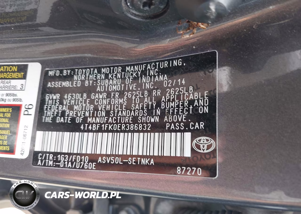 2014 Toyota Camry L-Se-Le-Xle VIN:4T4BF1FK0ER386832 - 9