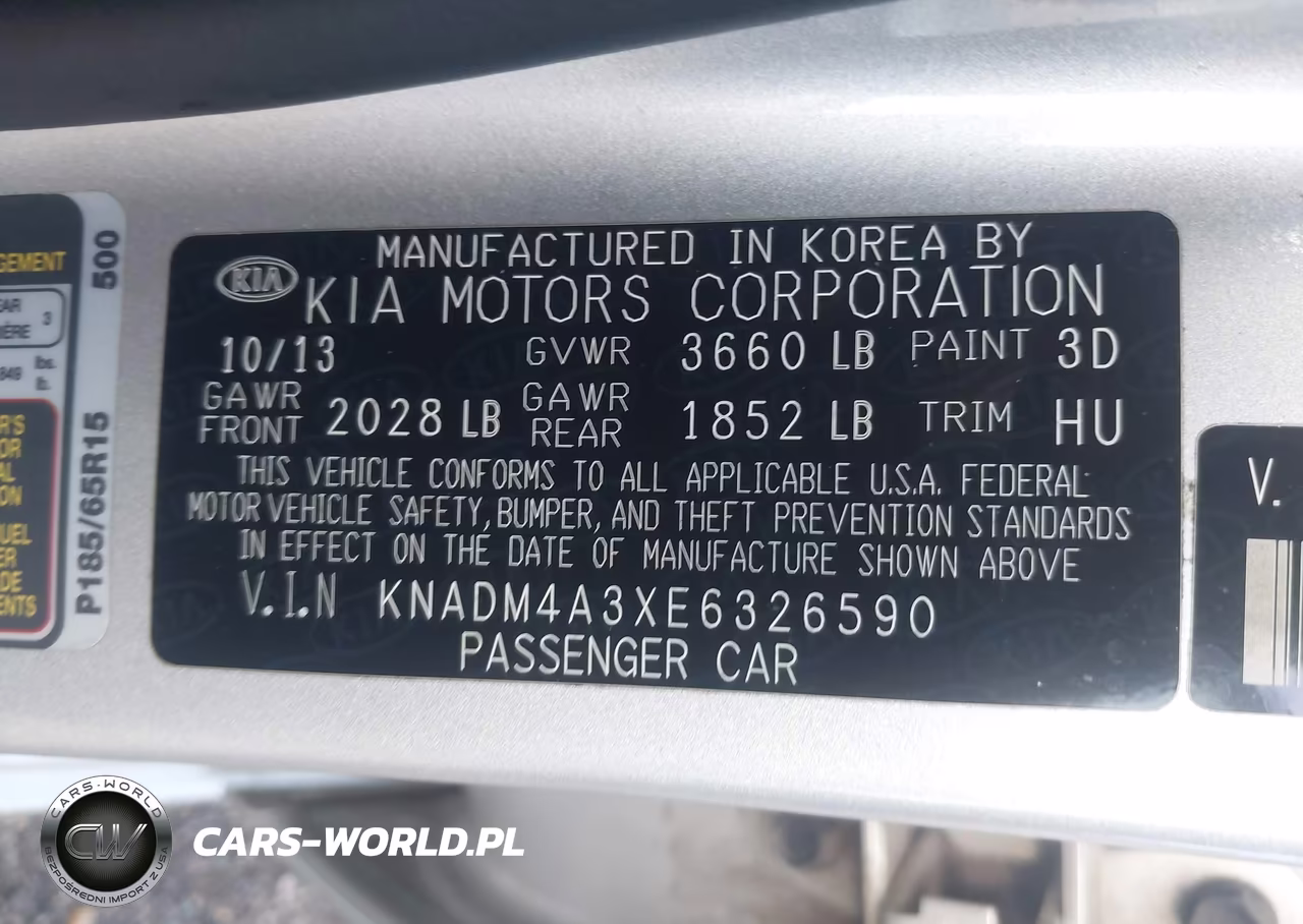 2014 Kia Rio Lx VIN:KNADM4A3XE6326590 - 9