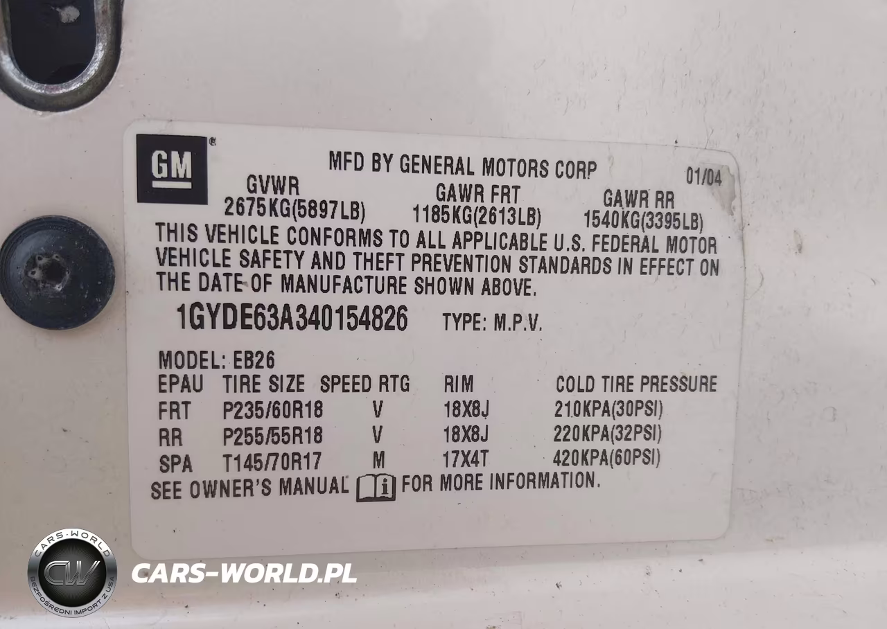 2004 Cadillac Srx V8 VIN:1GYDE63A340154826 - 9