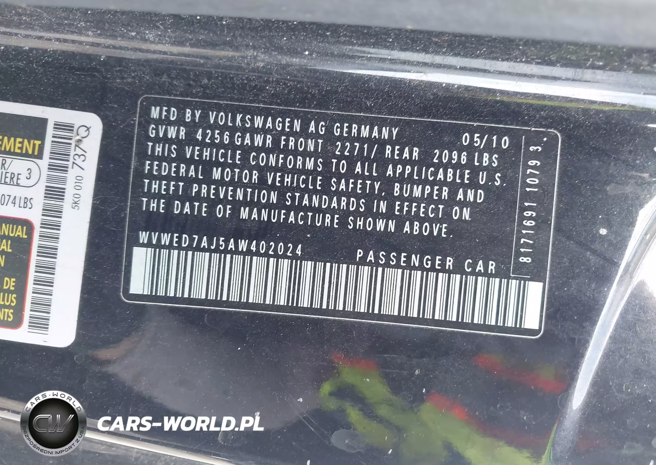 2010 Volkswagen Gti 2-Door VIN:WVWED7AJ5AW402024 - 9