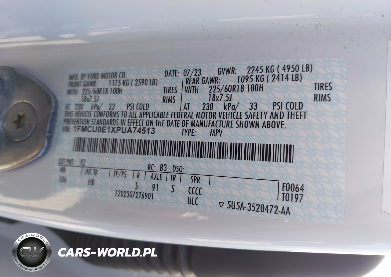 2023 Ford Escape Phev VIN:1FMCU0E1XPUA74513 - 9