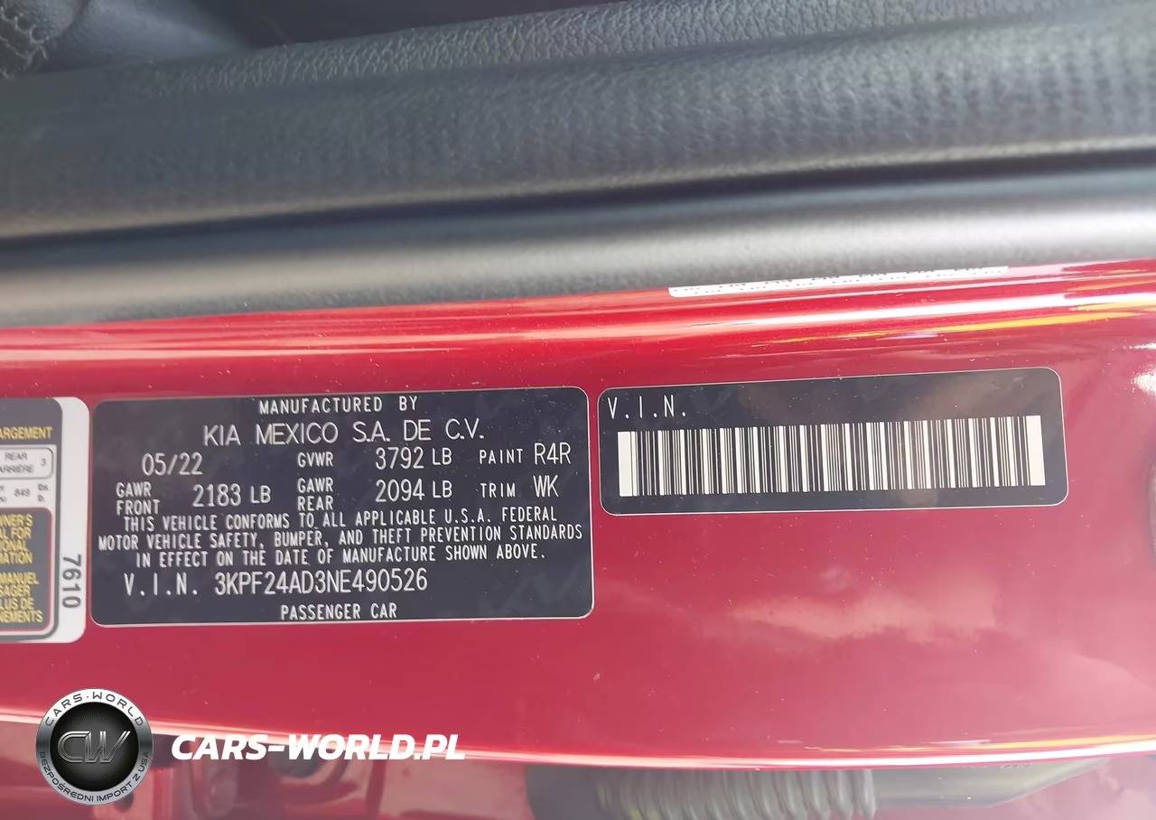 2022 Kia Forte Lxs VIN:3KPF24AD3NE490526 - 9