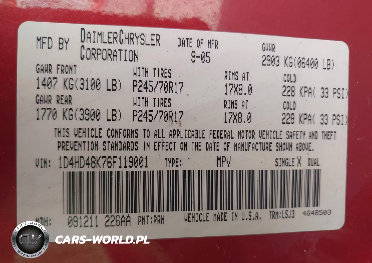 2006 Dodge Durango Slt VIN:1D4HD48K76F119001 - 9