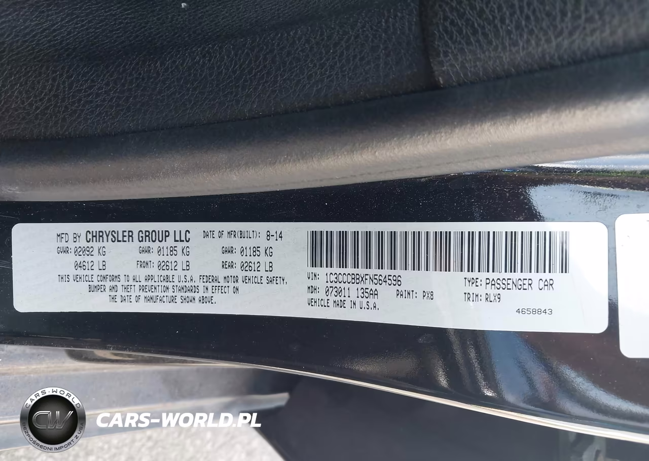 2015 Chrysler 200 S VIN:1C3CCCBBXFN564596 - 9