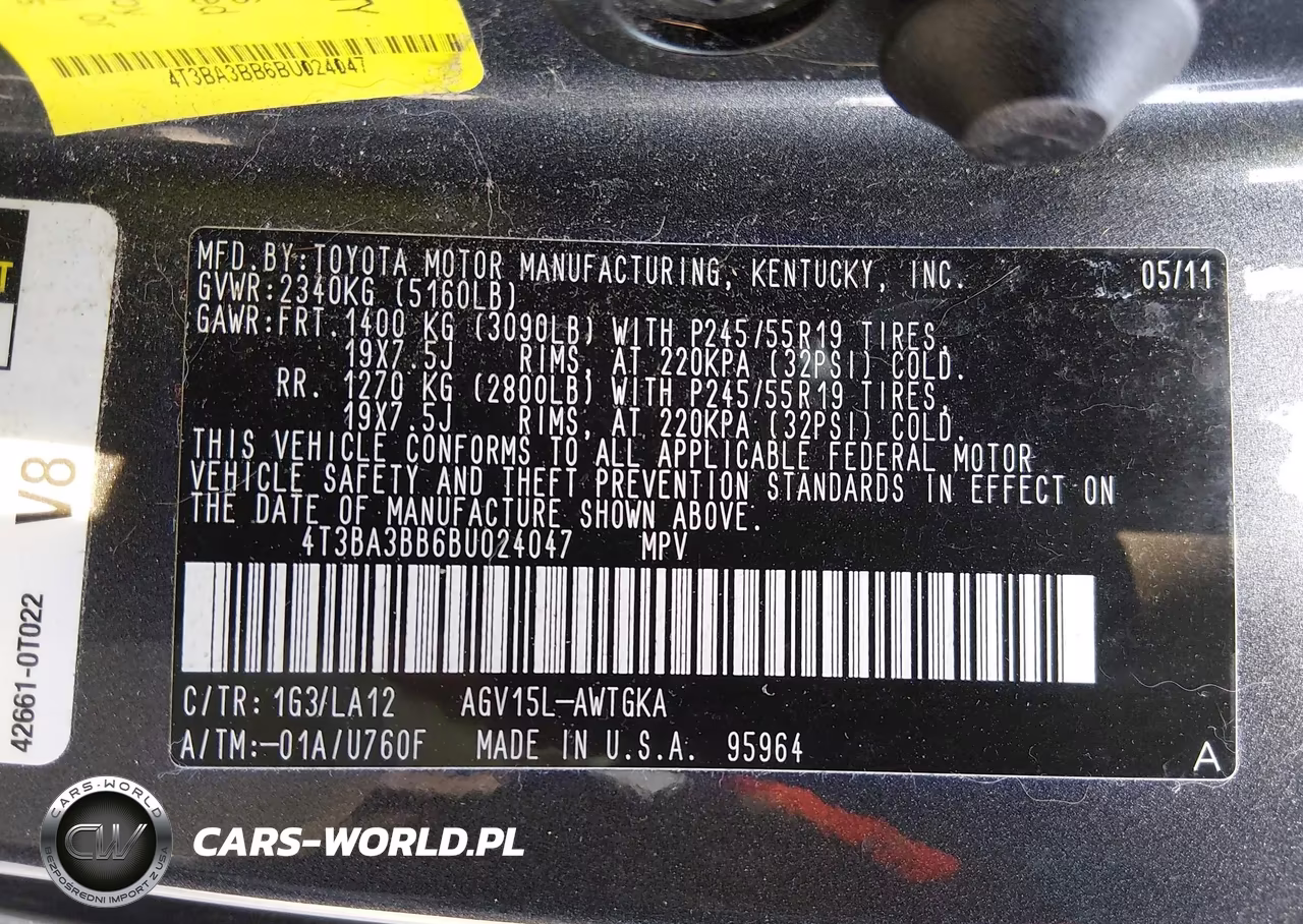 2011 Toyota Venza VIN:4T3BA3BB6BU024047 - 9