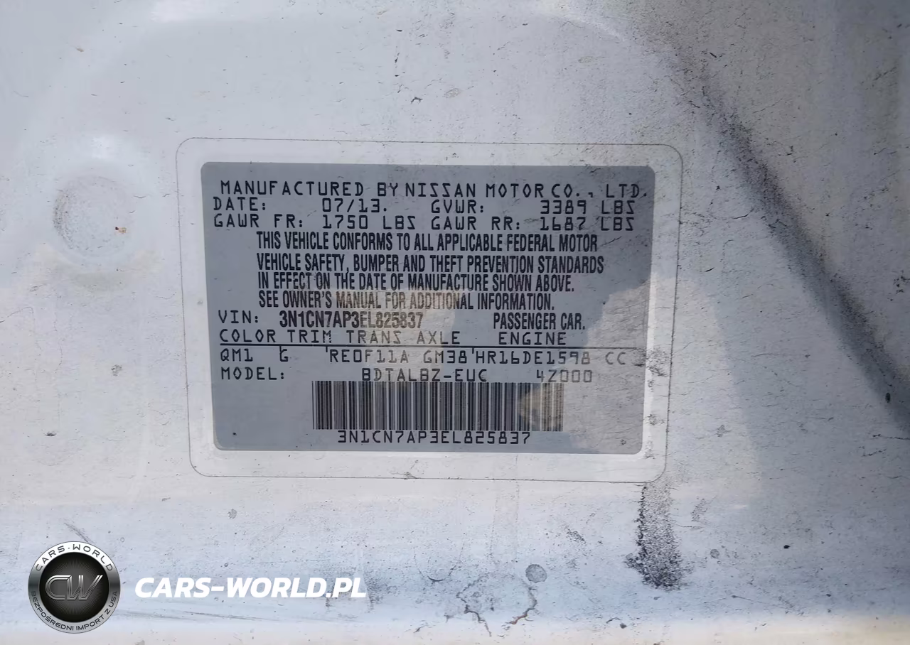 2014 Nissan Versa 1.6 Sv VIN:3N1CN7AP3EL825837 - 9