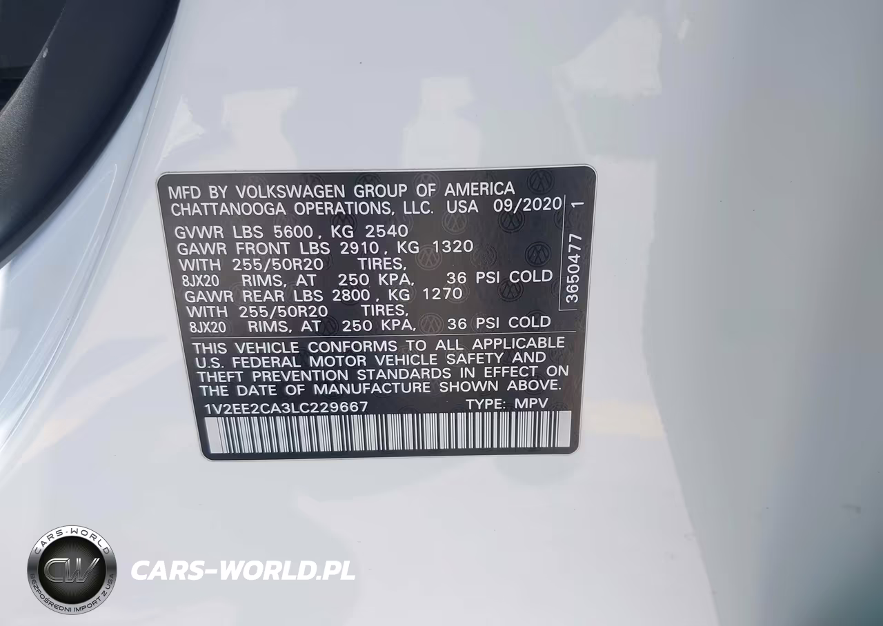 2020 Volkswagen Atlas Cross Sport 3.6L V6 Sel VIN:1V2EE2CA3LC229667 - 9