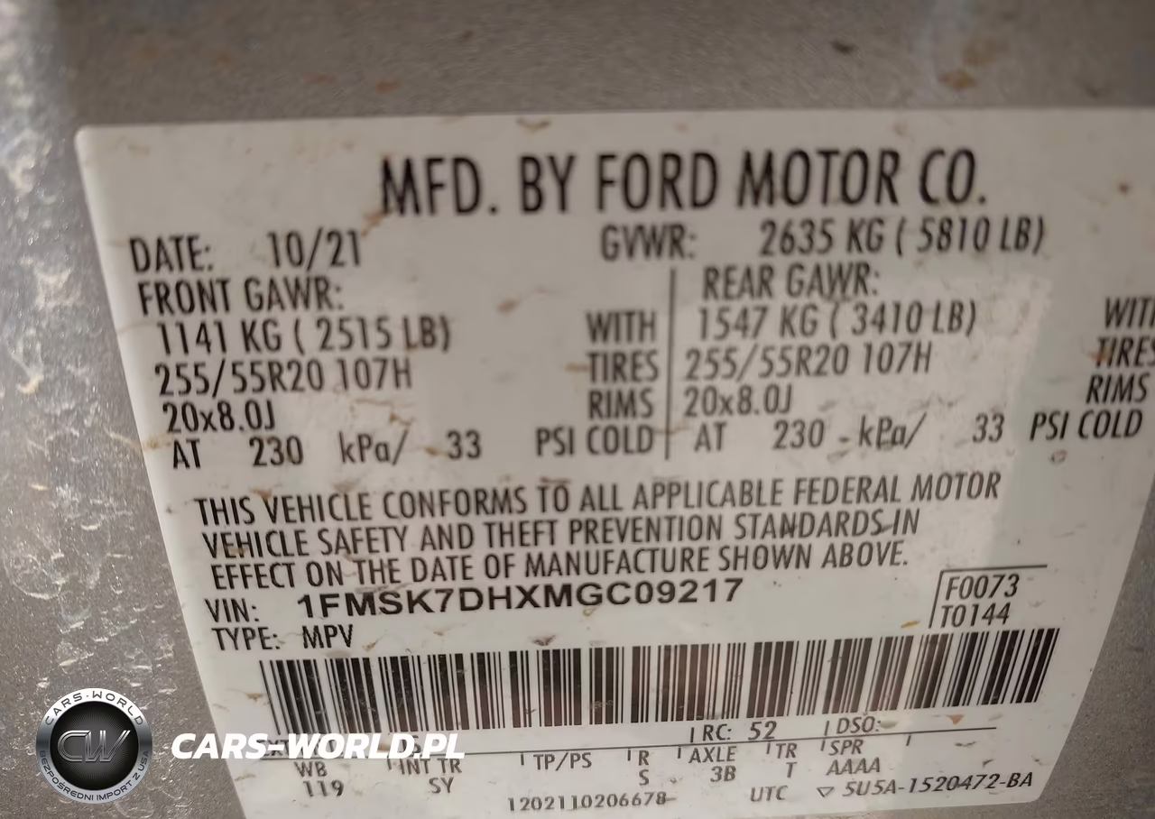 2021 Ford Explorer Xlt VIN:1FMSK7DHXMGC09217 - 9