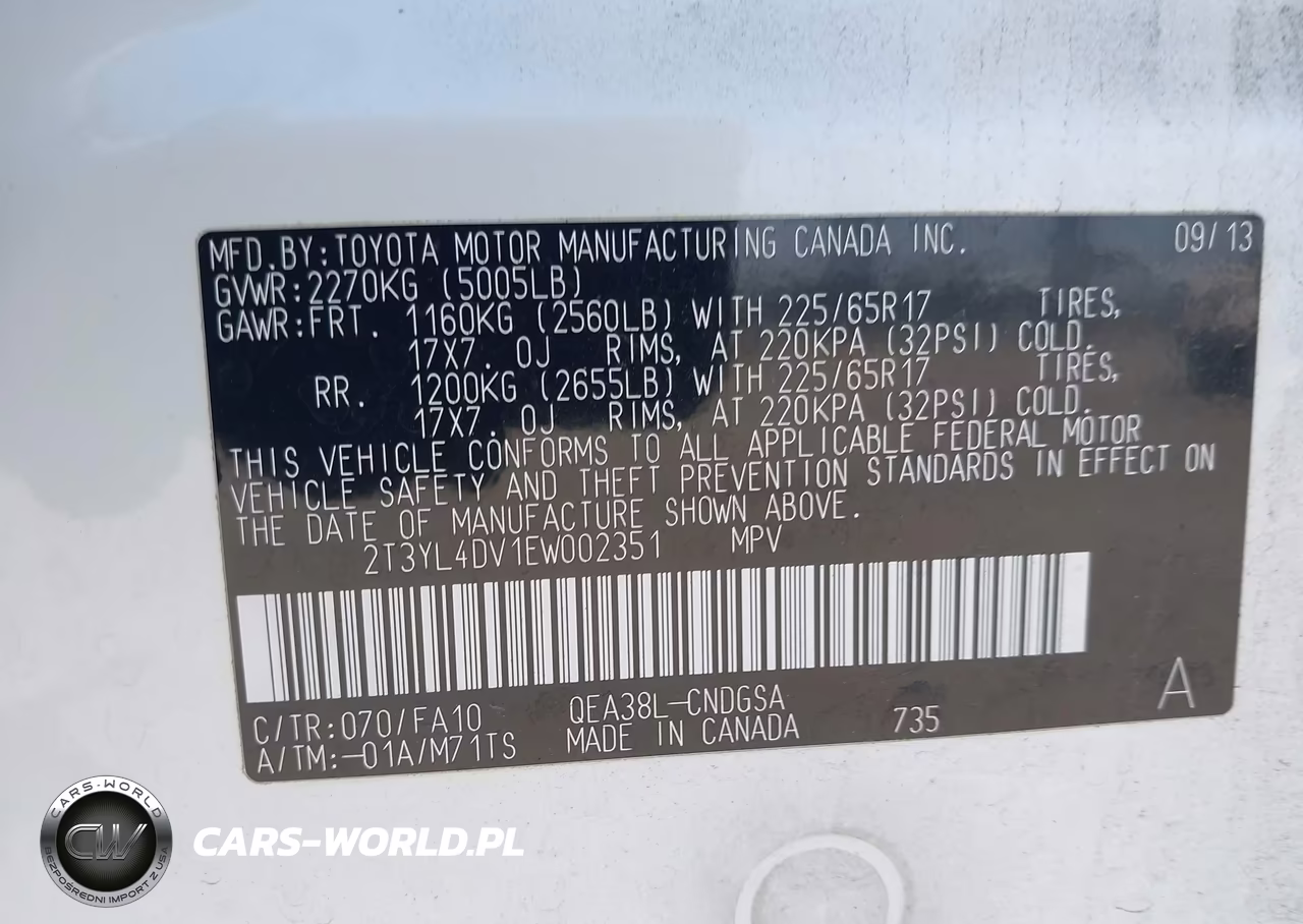 2014 Toyota Rav4 Ev VIN:2T3YL4DV1EW002351 - 9