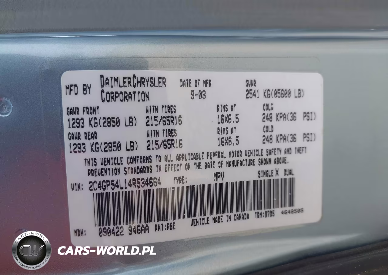 2004 Chrysler Town & Country Touring VIN:2C4GP54L14R534664 - 9