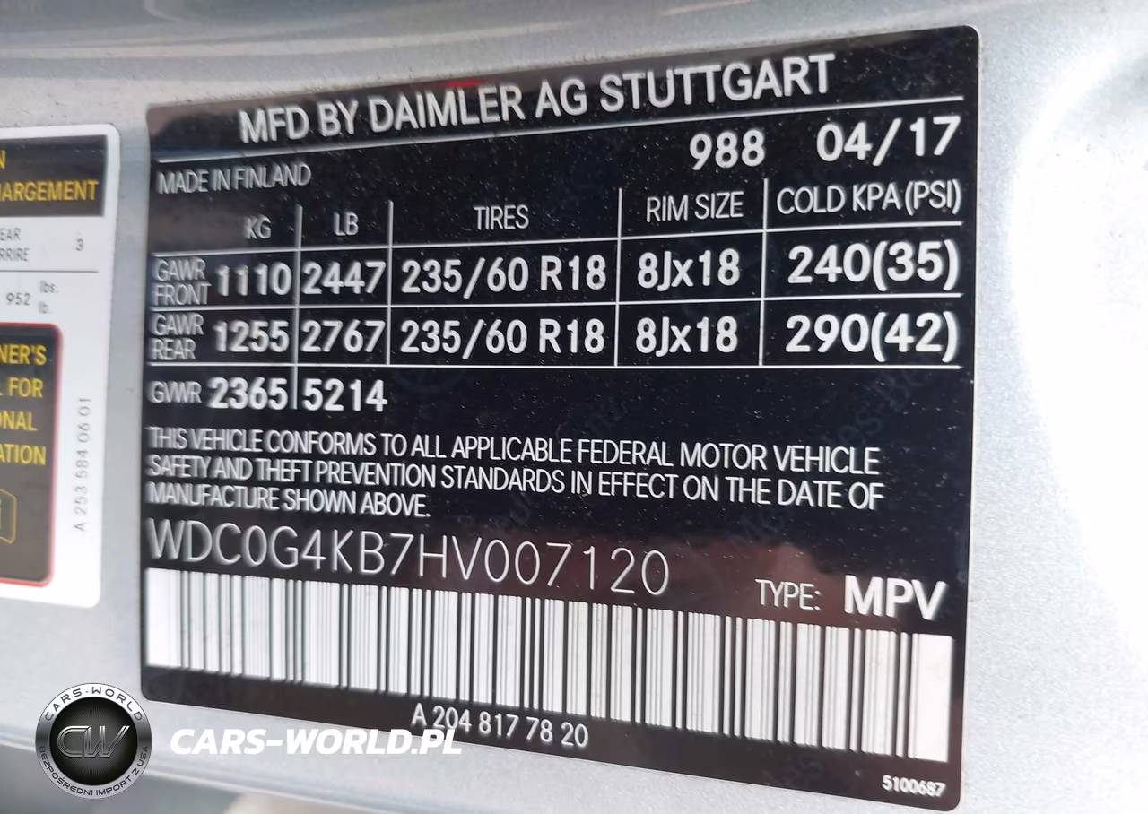 2017 Mercedes-Benz Glc 300 4Matic VIN:WDC0G4KB7HV007120 - 9