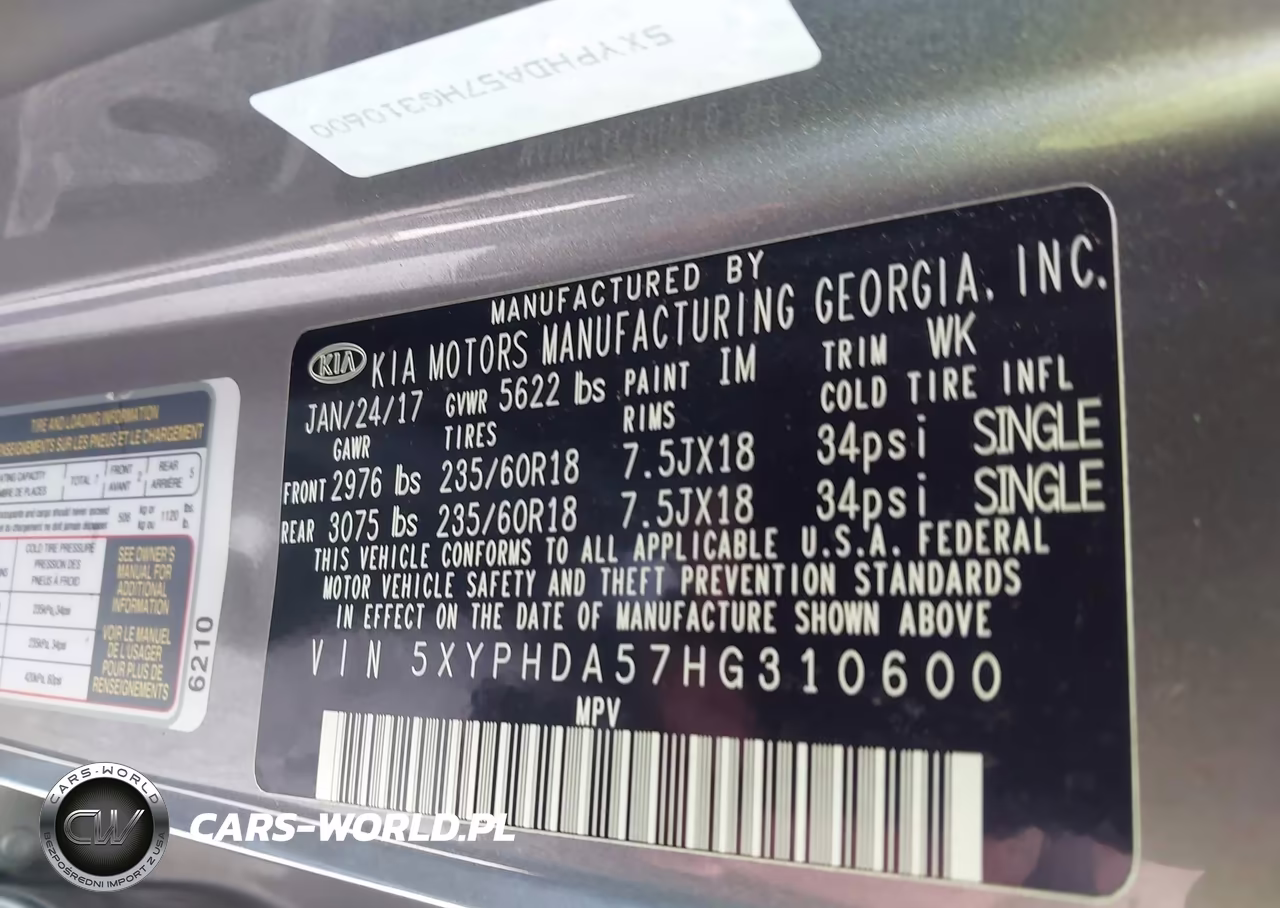 2017 Kia Sorento 3.3L Ex VIN:5XYPHDA57HG310600 - 9